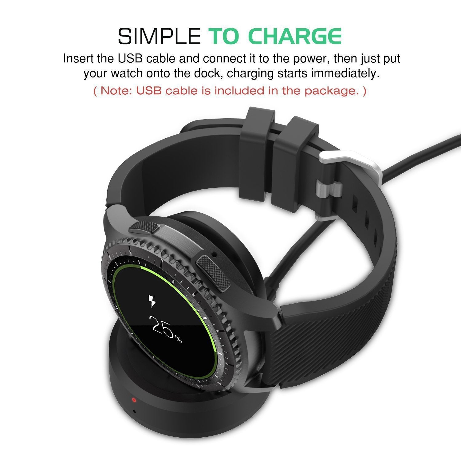 HKM-442003 Magnetic Wireless Charger for Smart Watches - Compatible with S3 Series & GEAR S2