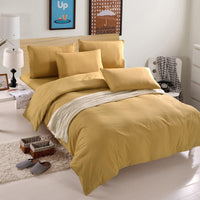 HKM-442067 Nordic Solid Color Aloe Cotton 4-Piece Bedding Set with Jacquard Quilt Cover and Pillowcases