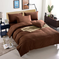 HKM-442067 Nordic Solid Color Aloe Cotton 4-Piece Bedding Set with Jacquard Quilt Cover and Pillowcases