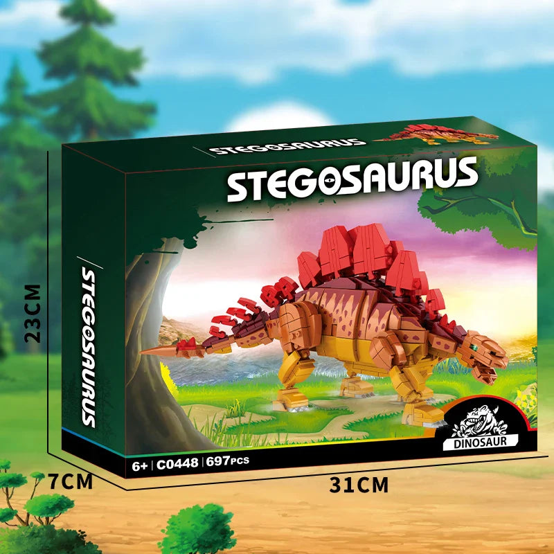HKM-442323 Dinosaur World Building Block Set - 3D Puzzle Construction Kit for Ages 5 and Up