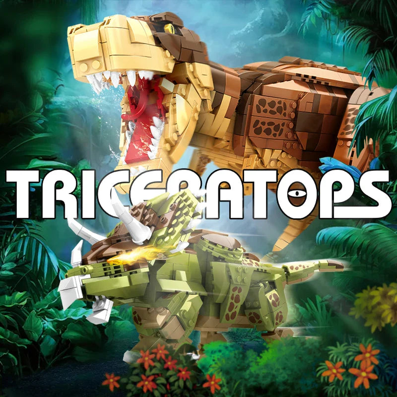 HKM-442323 Dinosaur World Building Block Set - 3D Puzzle Construction Kit for Ages 5 and Up
