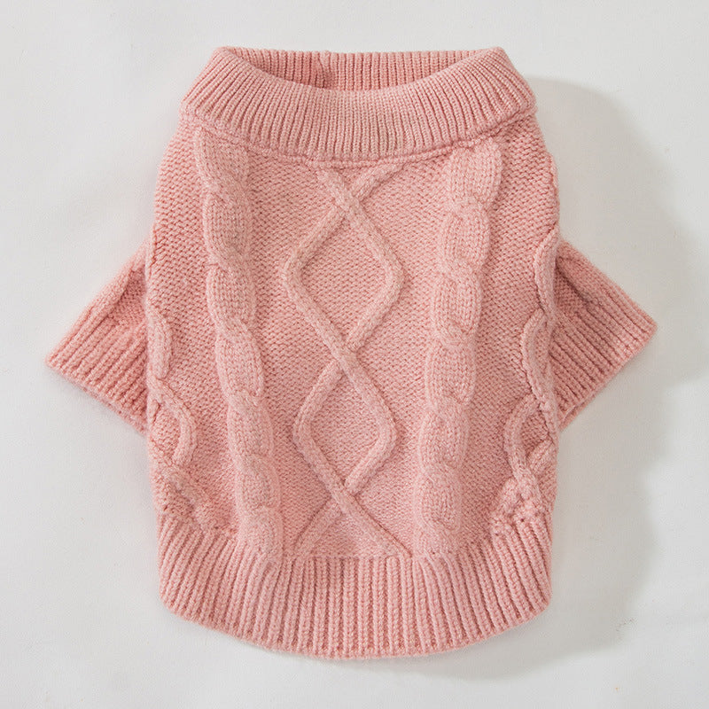 HKM-442323 Spring Knitted Rib Sweater for Small Dogs and Cats in Multiple Colors
