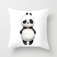 HKM-442643 Cartoon Panda Pillowcase - Cozy Peach Skin Cushion Cover for Bedroom and Living Room, 45x45cm