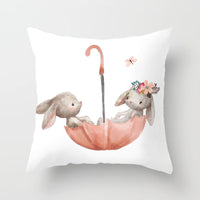 HKM-442643 Cartoon Panda Pillowcase - Cozy Peach Skin Cushion Cover for Bedroom and Living Room, 45x45cm