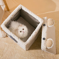 HKM-442707 Foldable Semi-Enclosed Pet Nest with Removable Washable Cover for Small Pets