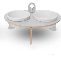 HKM-442771 Spine Protection Oblique Mouth Cat Bowl with Environmentally Friendly Base and Porcelain Food Bowl