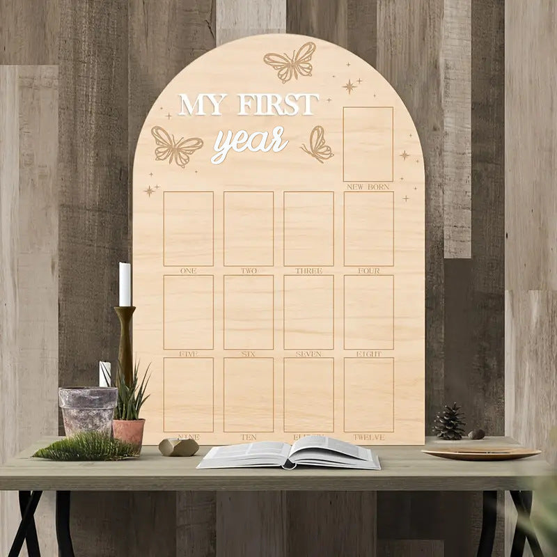 HKM-442835 Modern Poplar Wooden Baby Memorial Photo Frame for Newborns