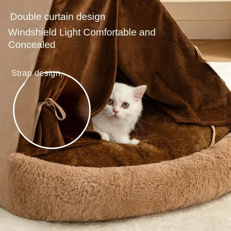 HKM-443027 Cozy All-Season Enclosed Cat Villa and Dog House for Comfortable Pet Living