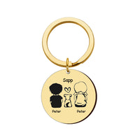 HKM-443091 Personalized Round Keychain for Dogs and Pets in Gold, Silver, and Rose Gold