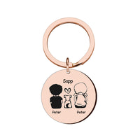 HKM-443091 Personalized Round Keychain for Dogs and Pets in Gold, Silver, and Rose Gold