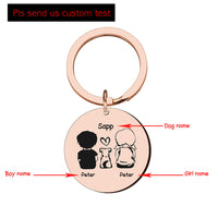 HKM-443091 Personalized Round Keychain for Dogs and Pets in Gold, Silver, and Rose Gold