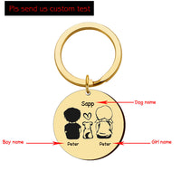 HKM-443091 Personalized Round Keychain for Dogs and Pets in Gold, Silver, and Rose Gold
