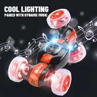 HKM-443155 360° Flip Remote Control Stunt Car with Lights & Music, Dual Remote Control and Gesture Features