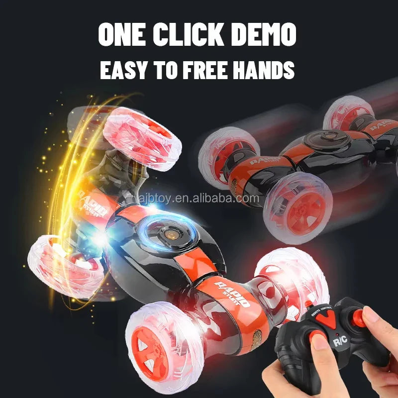HKM-443155 360° Flip Remote Control Stunt Car with Lights & Music, Dual Remote Control and Gesture Features