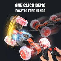 HKM-443155 360° Flip Remote Control Stunt Car with Lights & Music, Dual Remote Control and Gesture Features