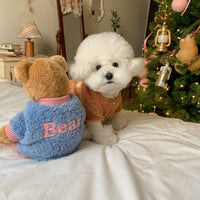 HKM-443155 Stylish Autumn and Winter Pet Coat in Blue and Brown - Casual Dog Clothing for All Sizes