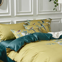 HKM-443219 Tribute Satin Long Staple Cotton Printed Bedding Set - 4 Pieces