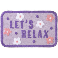 HKM-443283 Absorbent Non-Slip Polyester Toilet Floor Mat with Simple Flower Design