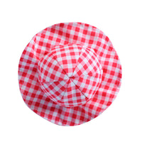 HKM-443411 Pet Fashion Plaid Sun Hat for Small to Medium Dogs - Casual Polyester Cap in Blue, Pink, Yellow