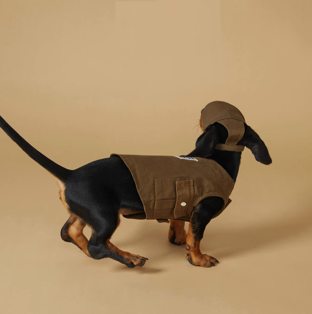 HKM-443411 Pet Stain-Resistant Vest for Spring and Summer Outdoor Activities - Army Green & Beige Options
