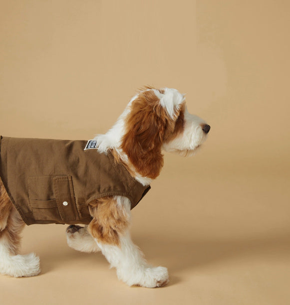HKM-443411 Pet Stain-Resistant Vest for Spring and Summer Outdoor Activities - Army Green & Beige Options