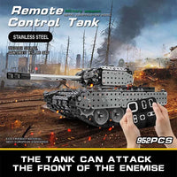 HKM-443475 Remote Control Electric Metal Building Blocks Tank Construction Toy for Kids 8 Years and Up
