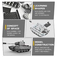 HKM-443475 Remote Control Electric Metal Building Blocks Tank Construction Toy for Kids 8 Years and Up