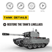 HKM-443475 Remote Control Electric Metal Building Blocks Tank Construction Toy for Kids 8 Years and Up