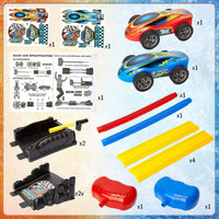 HKM-443539 Eco-Friendly 2 in 1 Racing Car Dueling Launch Toy for Kids, Plastic Friction Toy, Ages 2-13