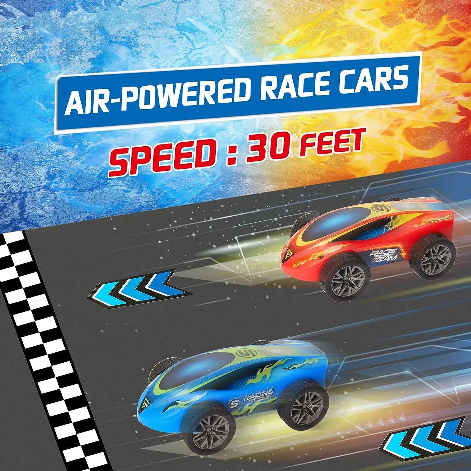 HKM-443539 Eco-Friendly 2 in 1 Racing Car Dueling Launch Toy for Kids, Plastic Friction Toy, Ages 2-13