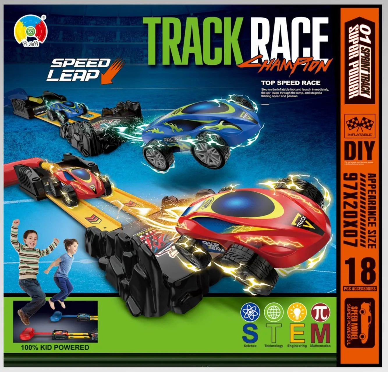 HKM-443539 Eco-Friendly 2 in 1 Racing Car Dueling Launch Toy for Kids, Plastic Friction Toy, Ages 2-13