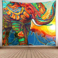HKM-443667 Sunshine Elephant Cartoon Tapestry for Living Room, Bedroom, and Entryway Decor