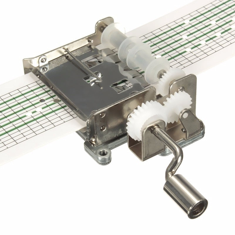 HKM-443731 DIY Hand-Cranked Music Box Movement with 20 Blank Paper Tapes and Punch Tool