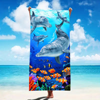 HKM-444307 Microfiber Quick-Drying Beach Towel – Fashion Casual Design, Multiple Colors Available
