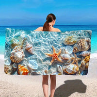 HKM-444307 Microfiber Quick-Drying Beach Towel – Fashion Casual Design, Multiple Colors Available