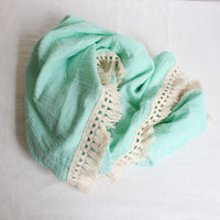 HKM-444371 Soft Baby Cotton Double Gauze Tassel Bath Towel - Versatile & Comfortable in Various Colors