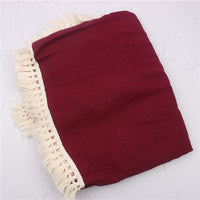 HKM-444371 Soft Baby Cotton Double Gauze Tassel Bath Towel - Versatile & Comfortable in Various Colors