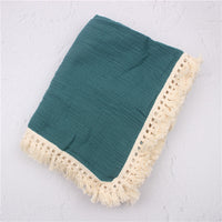 HKM-444371 Soft Baby Cotton Double Gauze Tassel Bath Towel - Versatile & Comfortable in Various Colors