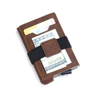 HKM-444435 Vintage PU Leather Combination Card Holder with Multiple Slots in Black, Coffee, and Brown
