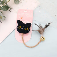 HKM-444499 Cat Teaser Toy Feather Bell Hemp Rope