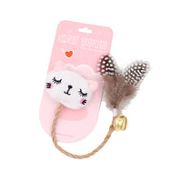 HKM-444499 Cat Teaser Toy Feather Bell Hemp Rope