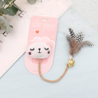 HKM-444499 Cat Teaser Toy Feather Bell Hemp Rope