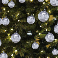 HKM-444499 Set of 6 Painted PVC Christmas Ball Ornaments, 2.36 Inches, Boxed Holiday Decor
