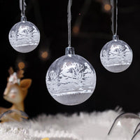 HKM-444499 Set of 6 Painted PVC Christmas Ball Ornaments, 2.36 Inches, Boxed Holiday Decor