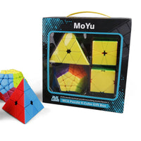 HKM-444627 Magic Cube Puzzle Set - 4 in 1 Stickerless Speedcubing Toys for All Ages