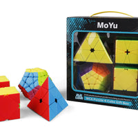 HKM-444627 Magic Cube Puzzle Set - 4 in 1 Stickerless Speedcubing Toys for All Ages