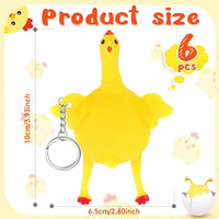 HKM-444691 Squishy Chicken Laying Fidget Keychain Stress Relief Toy for All Ages