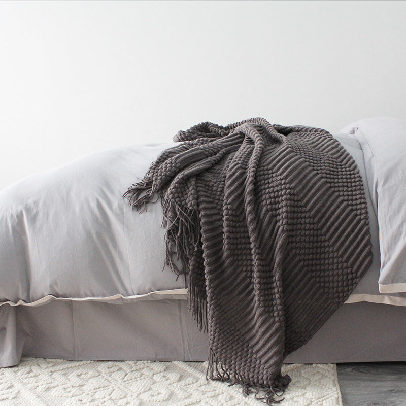 HKM-444819 Cozy Polyester Fiber Nap Blanket - 127 x 170 cm Perfect for Relaxation