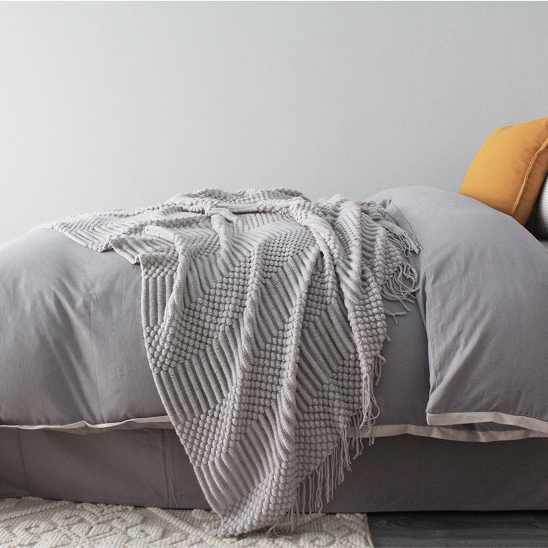 HKM-444819 Cozy Polyester Fiber Nap Blanket - 127 x 170 cm Perfect for Relaxation