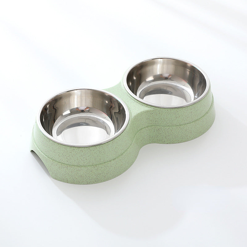 HKM-444883 Stainless Steel Double Pet Bowls for Food and Water – Durable and Safe Feeding Dish for Dogs and Cats
